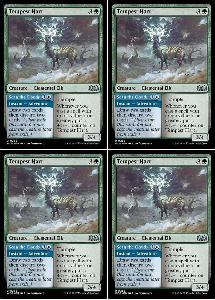 MTG - 4x TEMPEST HART // SCAN THE CLOUDS - Wilds of Eldraine (U) - Image 1 of 1