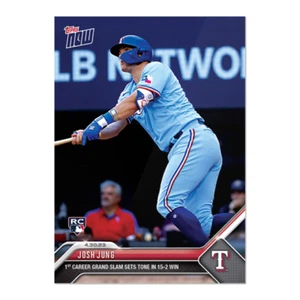 Tarjeta 213 Josh Jung RC 1er Grand Slam Rangers 2023 MLB TOPPS NOW - Imagen 1 de 2