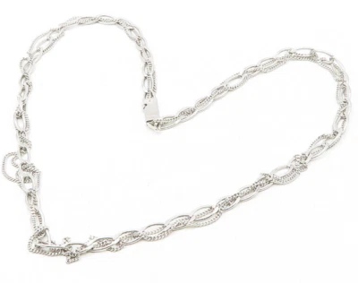 Collar de cadena de eslabones ovalados en punta pulida brillante de plata 925 PIANEGONDA NE2932 Foto 1 de 4