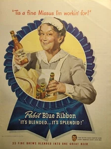Anuncio impreso vintage 1947 Pabst cinta azul cerveza criada Eddie Cantor NBC radio promoción - Imagen 1 de 2