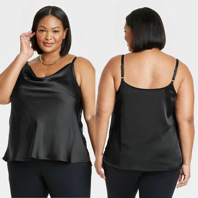 1X - Regata Feminina de Cetim - Ava Viv - Preta - Imagem 1 de 4