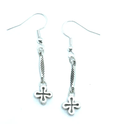 Pendientes colgantes personalizados Brighton Ferrara cruz ánforo plata religiosa nuevos sin etiquetas Foto 1 de 4