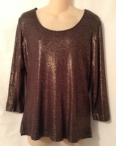 Chico's Slinky schimmernder Pullover Oberteil Größe 1 Medium - Bild 1 von 4