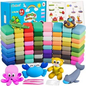 CiaraQ Air Dry Clay - 64 Colors DIY Modeling Clay Kit with Sculpting Tools, Soft - Picture 1 of 6