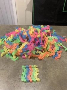 Twister Tracks Pieces 230+ Pieces Approx 6.5 Feet Blue Green Yellow Pink Orange - Picture 1 of 4