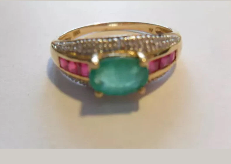 Smaragd/Rubin/Diamanteing,Gr.49,TOP! - Bild 1 von 2