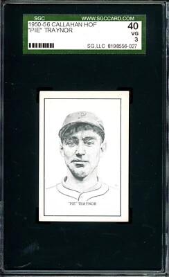 "PIE" TRAYNOR ~ 1950 Callahan Hall of Fame Baseball Card ~ Graded SGC 3 VG - Изображение 1 из 2