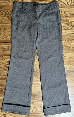 Mujeres BeBe Negro Blanco Espiga Puños Pierna Ancha Trabajo Carrera Vestido Pantalones Talla 10 Foto 1 de 4