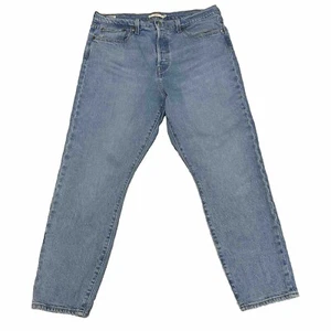 Levis Premium Wedgie Straight Womens 32 Big E Blue Jeans Button-Fly Denim - Picture 1 of 13