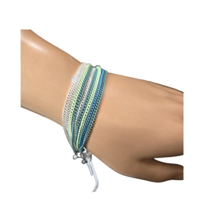 Vera Bradley Women's Colorful Chain Bracelet Green Multi Toggle NWT - Image 1 of 4