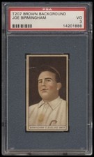 1912 T207 BROWN BACKGROUND JOE BIRMINGHAM  PSA 3 Red Cycle Back