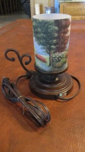 THOMAS KINKADE REVERSE-PAINTED NIGHT LIGHT TABLE LAMP - Picture 1 of 8