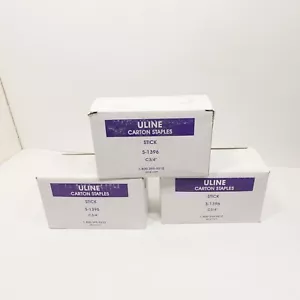3 Boxes Uline S-1396 C 3/4" Carton Box Staples 3 Boxes 0f 2,000 Staples 3/4" - Picture 1 of 5