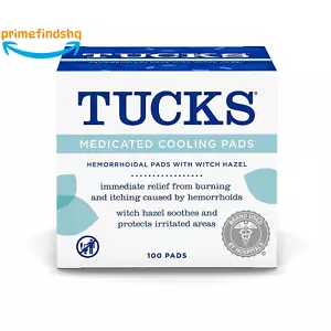Medicated Cooling Pads with Witch Hazel Cleanses Sensitive Areas Protects 100 Ct - Picture 1 of 12