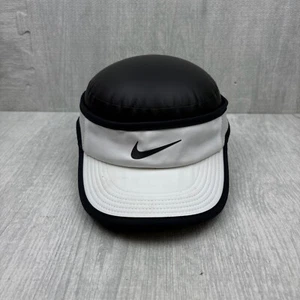 Nike Dri Fit Ace Training Visor Hat Cap Strap Back White Swoosh Unisex M/L - Picture 1 of 7