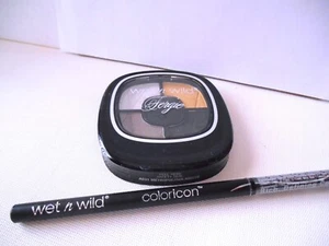 Wet n Wild Eyeshadow Palette - 4 Colors! + Coloricon Black Eyeliner M07 - Picture 1 of 4