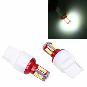 2Pcs 7440 T20 Car LED Light Lamp 57 SMD Bright Backup Reverse Bulb White 6000K - Picture 1 of 9