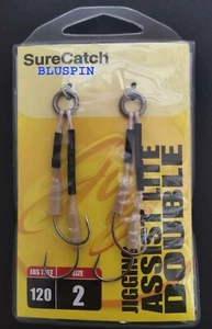 NEW SURECATCH JIGGING ASSIST LITE DOUBLE CHEMICALLY SHARPENED HOOKS - SIZE: 2 - Picture 1 of 1