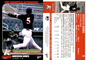 Anderson Gomes 2007 MultiAd Kannapolis Intimidators #9 Card *AutographDen*
