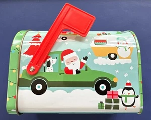 ๐ซ CUTE!! METAL CHRISTMAS-THEMED MAILBOX TREAT BOX WITH WORKING ARM. NEW! ๐ซ - Picture 1 of 11