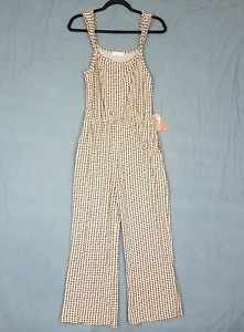 Natural Known Supply Archie Jumpsuit S Taupe Geometric Wide Leg Sleeveless NWT