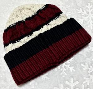 NUEVO CON ETIQUETAS Tommy Hilfiger LEO BEANIE Puño AZUL MARINO BRG CRM Gorra Tejida Gruesa MEZCLA DE ALGODÓN Para Hombres - Imagen 1 de 4