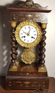OROLOGIO DA TAVOLO JAPY FRERES 1870 CIRCA INTARSIATO MADREPERLA - Picture 1 of 7