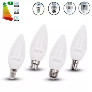 2-10 Pack Screw In Bayonet LED Candle Light Bulbs Energy Saving Warm Cool White - Picture 1 of 16