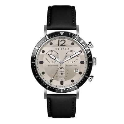 New Elegant Ted Baker London Men's Chronograph Watch Leather Strap Date WR Gift - Image 1 of 4