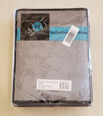 Exclusive Fabrics Pole Pocket Gray Faux-linen Sheer Curtain Panel 50" x 108" - Image 1 of 2