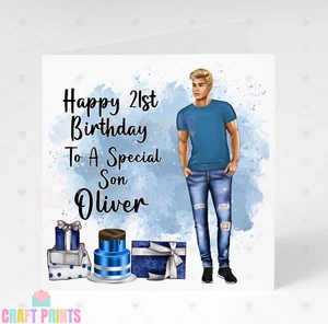 Personalised Male Birthday Card 18th 21st 30th for Son Grandson Nephew Brother - Picture 1 of 6