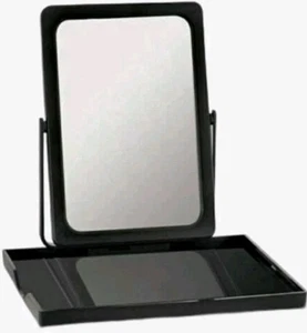 Lot/2 Mary Kay Folding Travel Makeup Mirror w/ Tray Stand & Mesh Bag Black - Picture 1 of 3