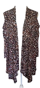 SUSAN GRAVER CÁRDIGAN MUJER ANIMAL PRINT TEJIDO LÍQUIDO HOMBRO FRÍO TALLA XL USADO EN EXCELENTE CONDICIÓN - Imagen 1 de 3