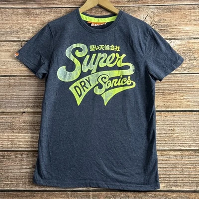 Superdry Sonics Shirt Mens Large (FITS SLIM) Gray Crewneck Streetwear Tee READ - Image 1 of 4