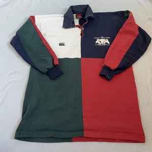 Vintage Canterbury U of Guelph Rugby Polo Shirt Mens Medium Pullover Colorblock - Picture 1 of 9