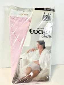 Vintage Jockey For Her Queensize Slip Rosa Baumwolle Höschen Größe 9 (48-50) Neu in Verpackung - Bild 1 von 3