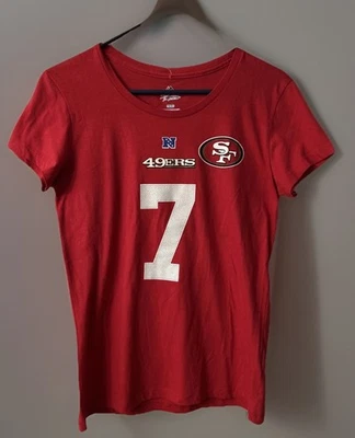 Новый с Ярлыками SF 49ers NFL Majestic Колин Kaepernick #7 вентилятор моды блестящая женская рубашка M - Изображение 1 из 4