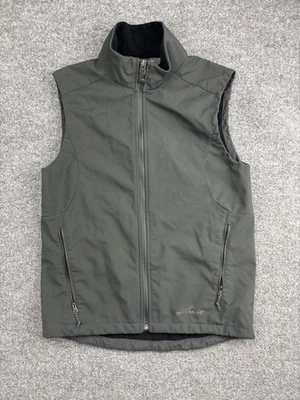 Chaleco Eddie Bauer Para Hombres Pequeño Gris Suave Shell Forrado de Vellón Exterior Bolsillos con Cremallera Foto 1 de 4