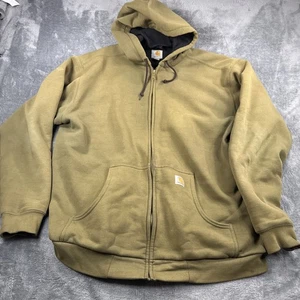 Carhartt Thermal Lined Hooded Zip Front Jacket Green Women’s Size XL Tall - Picture 1 of 7