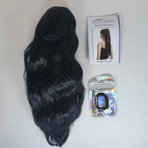 Ponytail Synthetic Hair Extension, 12 Inch Claw Clip Wavy Curly Black - Picture 1 of 12