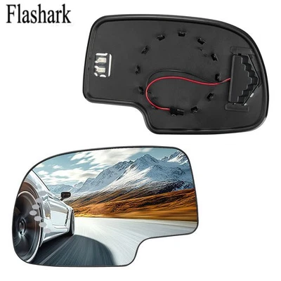 Flashark Mirror Glass Heated Turn Signal Driver LH Side for 2003-2007 Chevy GMC Foto 1 de 4