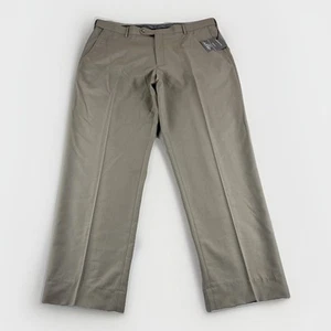 Enro Dress Pants Mens 42x32 Brown Expandable Waist Slacks Chinos Khakis Trousers - Picture 1 of 9