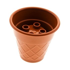 1x Lego Duplo Ice Cream Waffle Dark Orange Brown Bag Cup 10840 6056589 15577