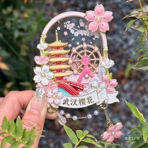 新款武汉黄鹤楼东湖Imán de refrigerador de flor de cerezo recuerdo turístico regalo especial - Imagen 1 de 28