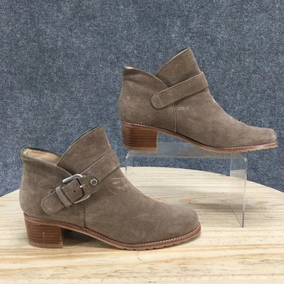 Stuart Weitzman Boots Womens 7 M Ankle Bootie Beige Buckle Block Heels Casual - Image 1 of 4