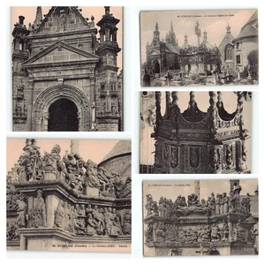 Lot 5 Frankreich Postkarten Guimiliau Finistere Bretagne Calvaire Kirche etc - Bild 1 von 11