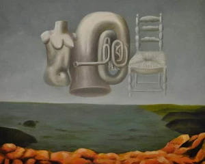 MAGRITTE - SOSPENSIONI - FALSO D'AUTORE - OLIO SU TELA - MAG45003 - Foto 1 di 1