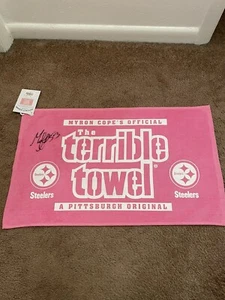 Maurkice Pouncey Signed Autographed Pink Breast Cancer Terrible Towel Steelers - Picture 1 of 2