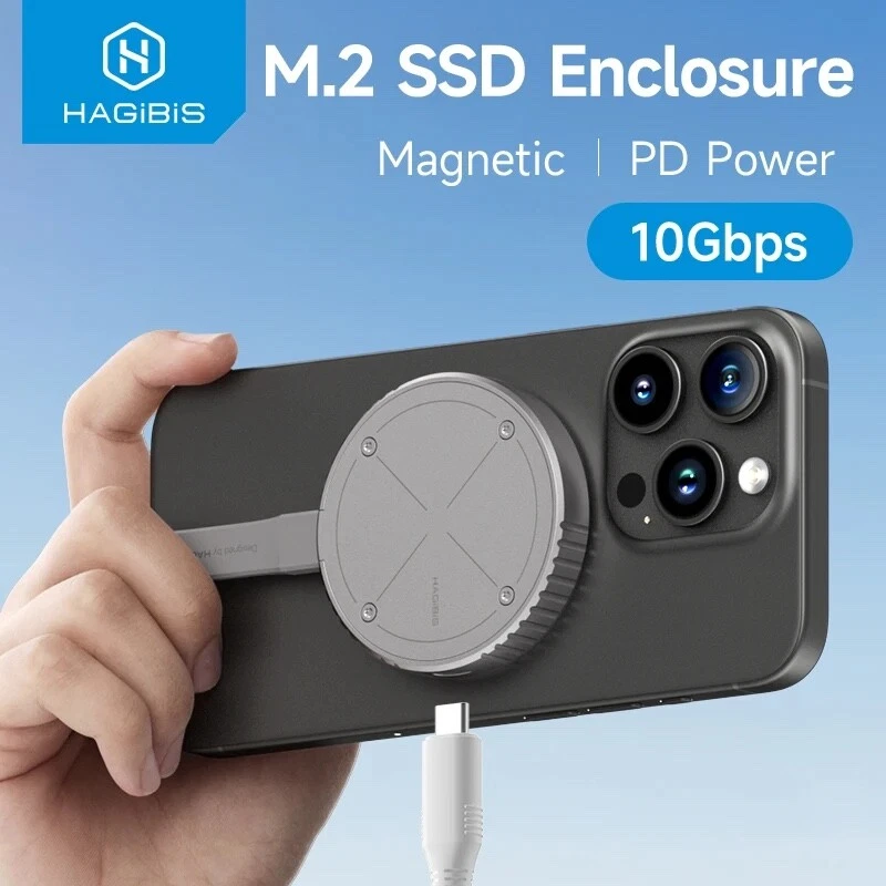 Magnetic M.2 NVMe SSD Enclosure – USB-C 3.2 Gen2 for iPhone & MacBook USB-C Devi - Image 1 of 4
