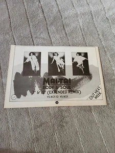 TPGM16 ADVERT 5X8 MAI-TAI : 'BODY & SOUL' 7 &12 EXTENDED REMIX - Picture 1 of 1